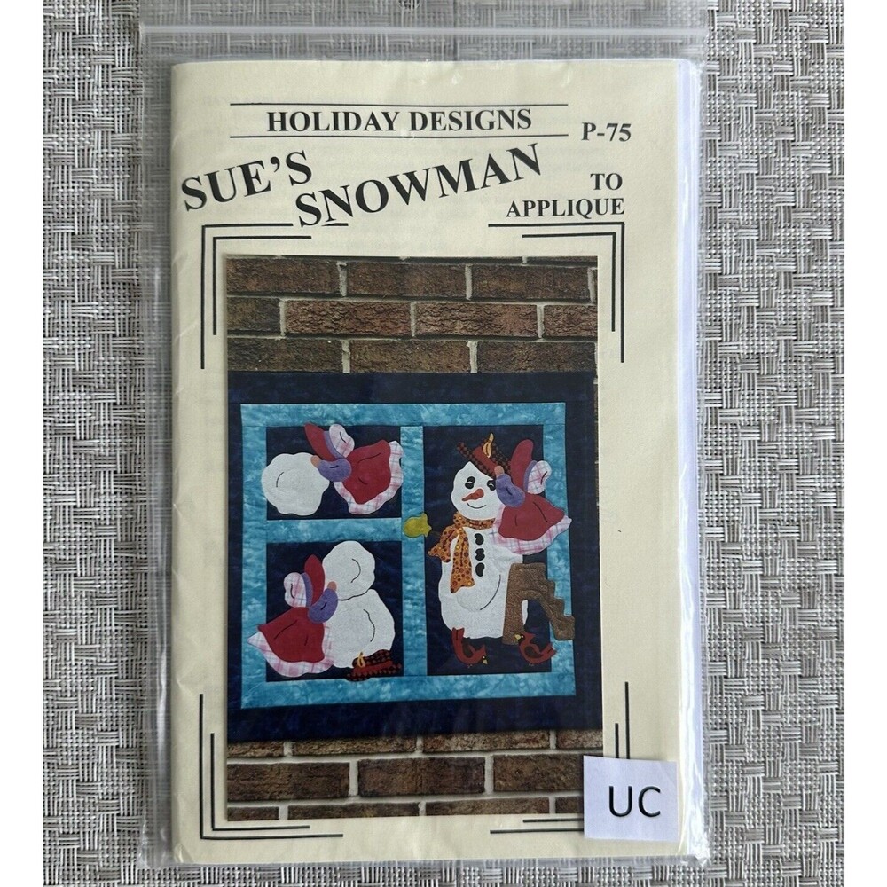 Snowman Quilt Pattern Holiday Designs Sue's Snowman P75 by Donna Poster  UC